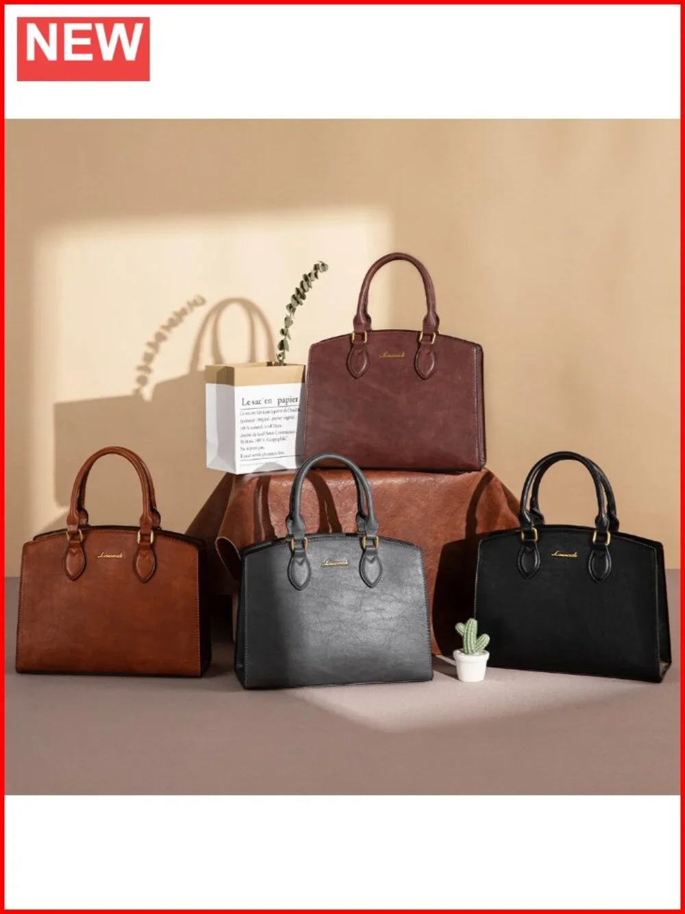 Vintage PU Leather Satchel Shoulder Bag Tote Handbag Women's Medium Ladies Purse